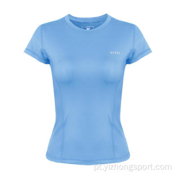 T-Shirt Feminina Umidade Wicking Dry Fit respirável